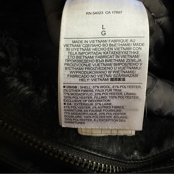 Banana Republic Black Italian Melton Wool Cocoon Coat Women's SZ Lg - Picture 15 of 15